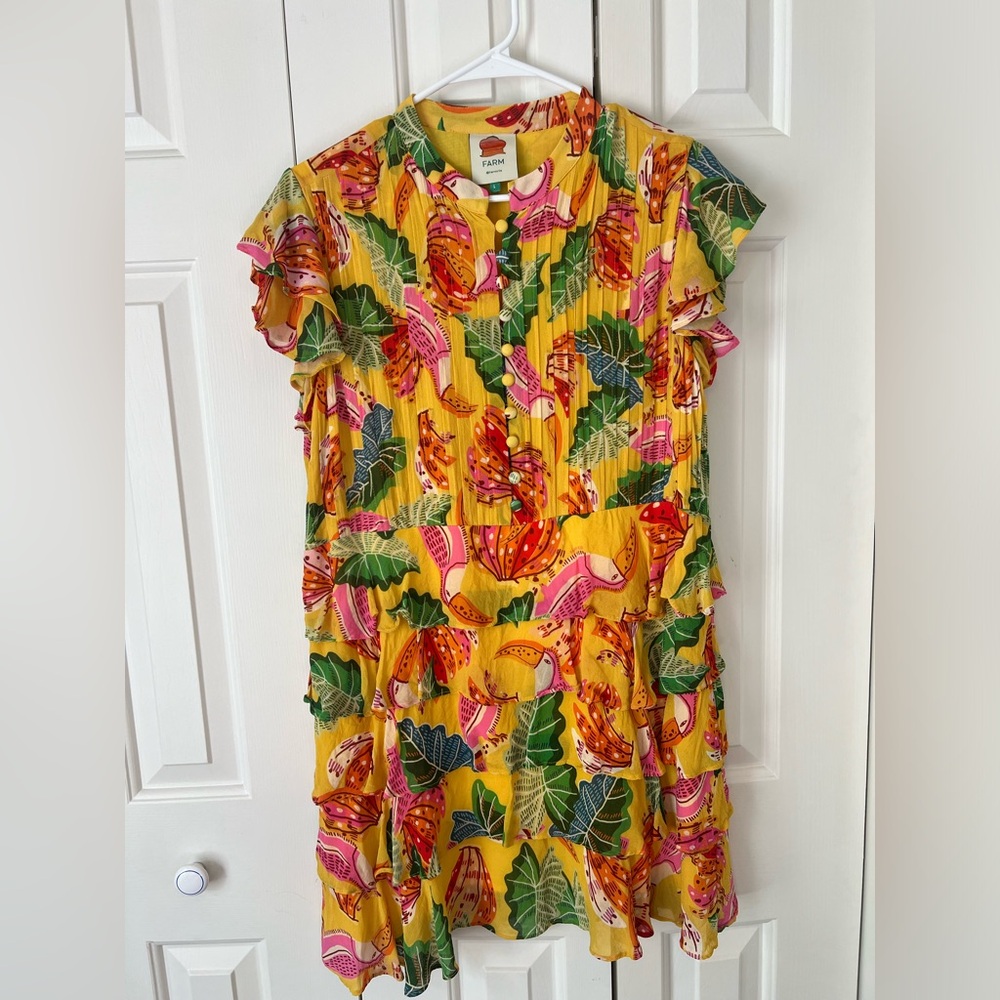Farm Rio Beaks and Bananas Mini Dress